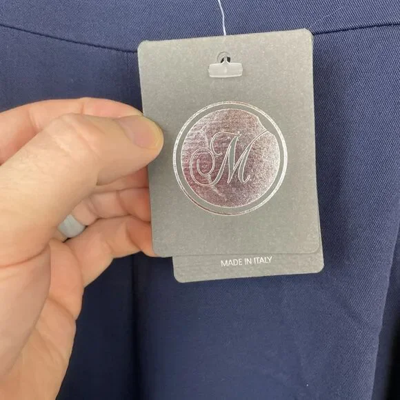 M Made In Italy Woven Pants women's L 29x29 Blue‎ NWT Anthropologie - Picture 3 of 12